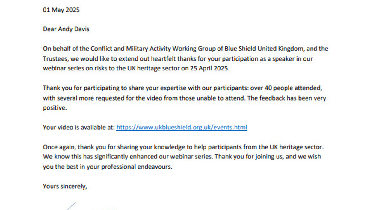 Letter of Thanks for Blue Shield Webinar